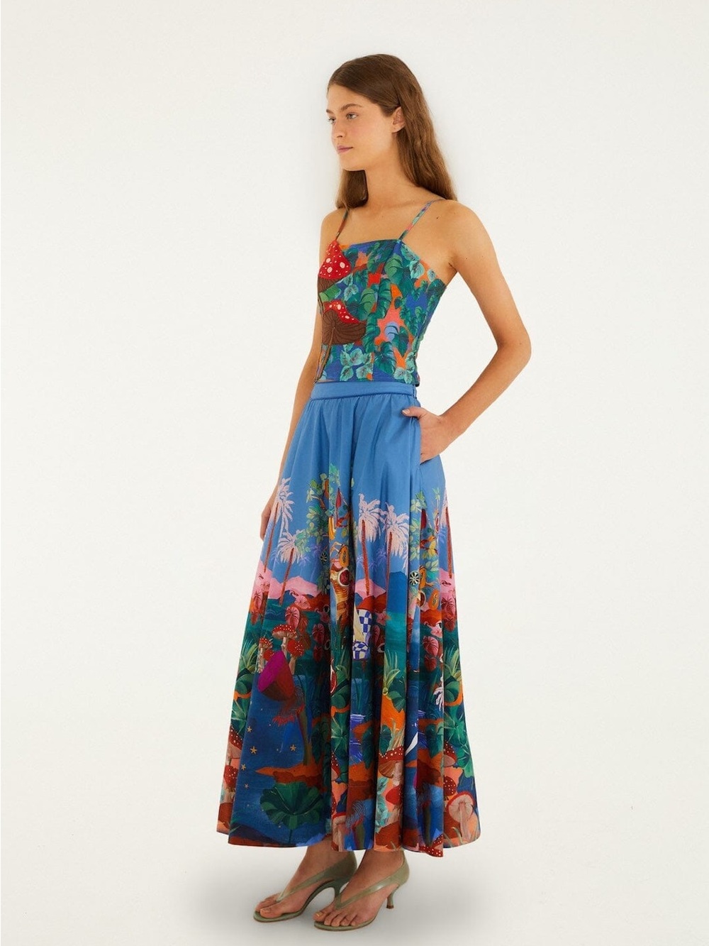 FARM RIO Multicolor Dream Landscape Midi Skirt - Picture 5 of 5